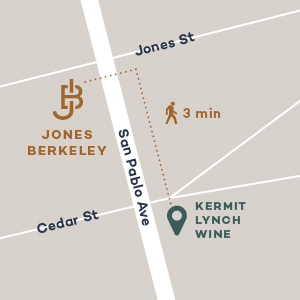 Map from Jones Berkeley to Kermit Lynch Wine Merchant